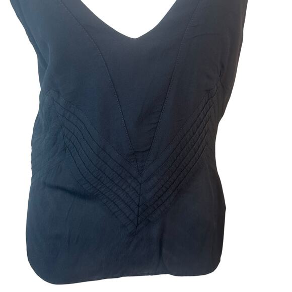 Anine Bing Black Pintucked Sleeveless Tank Blouse sz S EUC - Picture 6 of 10